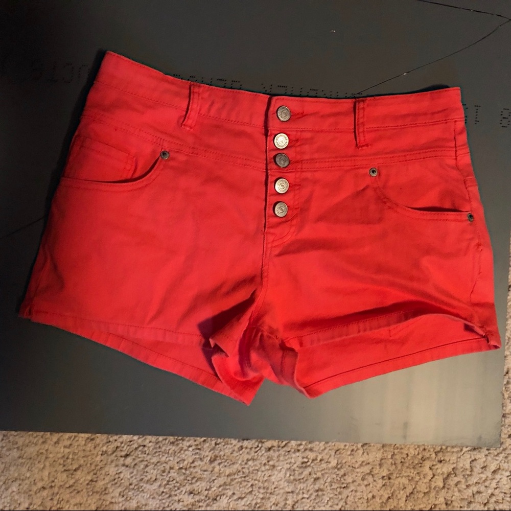 Coral High Rise Jean Shorts